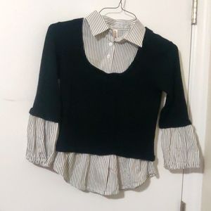 Black and white blouse